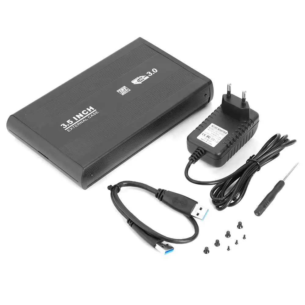 3,5 palcový USB 3.0/2.0 / SATA Disk Prípade HDD SSD Prípade 6Gbps SATA Externý Pevný Disk, Uzatvorený Box S EU/US/UK Napájací Adaptér
