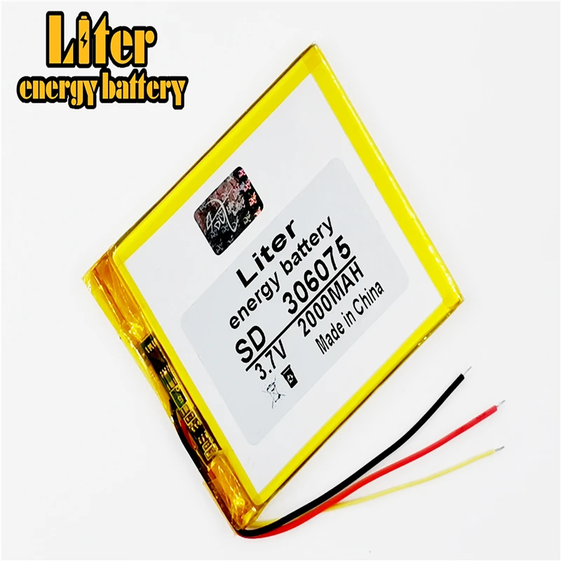 306075 3,7 V 2000mAh Nabíjateľná Li-Polymer Li-ion Batéria Pre GPS Tablet PC PocketBook 306075PL 4G-15 / 4K-19 E-book 306075