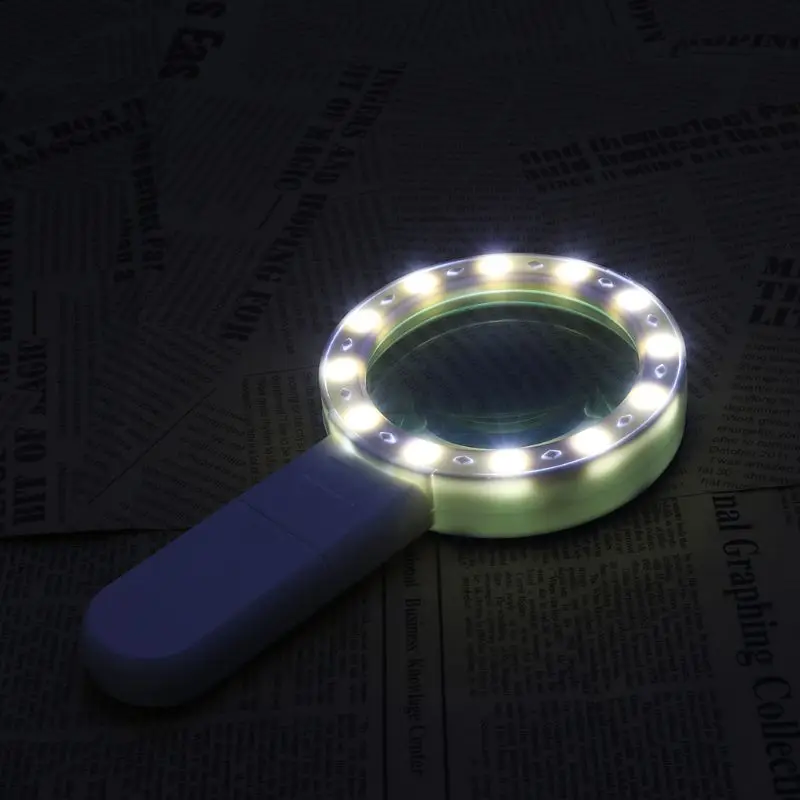 30X LED Lupy Ručné Osvetlené zväčšovacie sklo Dvojité Sklo Objektívu Šperky zväčšovacie sklo