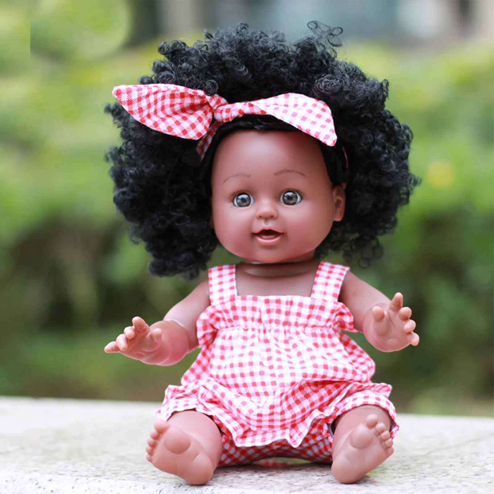 35 cm Realistické Bábiky Black Baby Doll Afriky Novorodenca Bábika Silikónové Hračka Ručne maľované Ručne Plavidlá Darček Pre Deti