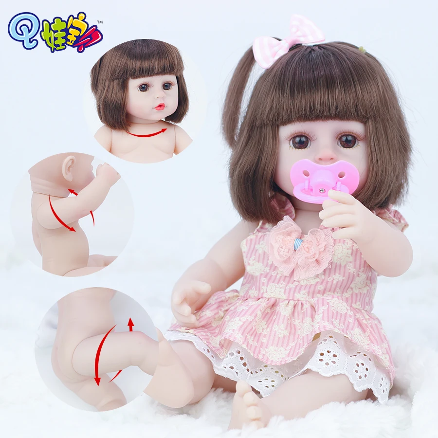 38cm Roztomilý Simulácia Reborn Baby Doll Plný Vinyl Kvetinové Šaty Cumlík Bude Pee Chlapec Dievča Narodeniny Vianočný Darček Baby Doll