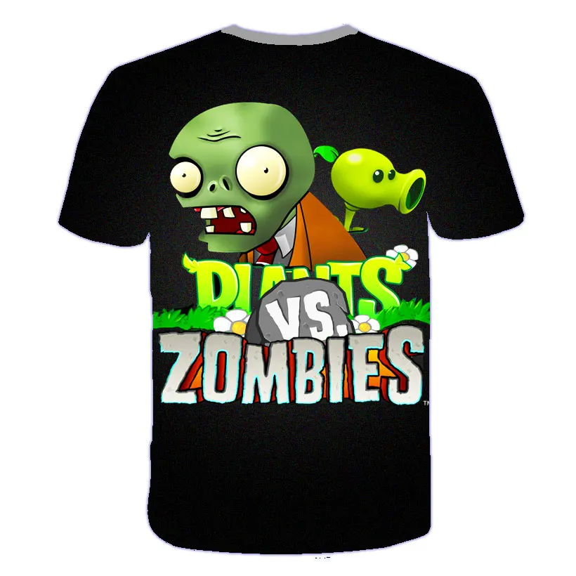 3D Anime Deti, T košele Rastliny Vs Zombie Wars Chlapci Oblečenie Karikatúra Vzor Deti Oblečenie Krátky Rukáv O-Neck T-shirt