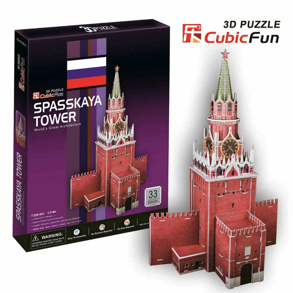 3D modely, hračky Kubických Zábavnej 3D papier model skladačka hra Spartak veže C118h