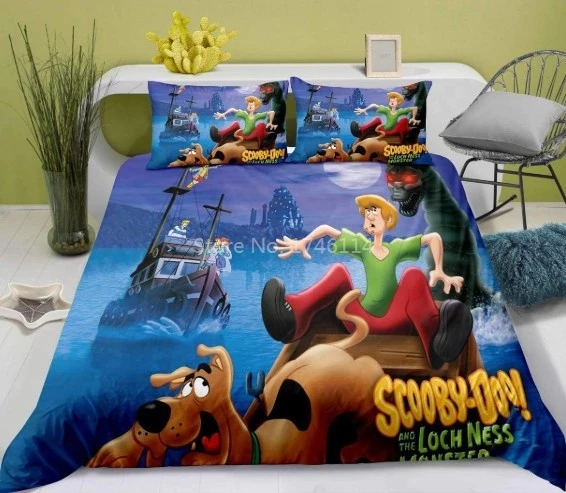 3D Scooby Doo Krásny Pes posteľná bielizeň Nastaviť Perinu obliečky na Vankúše Nastaviť pre Deti, Dospelých, Posteľná Bielizeň Obliečky Twin Plný King Size Queen