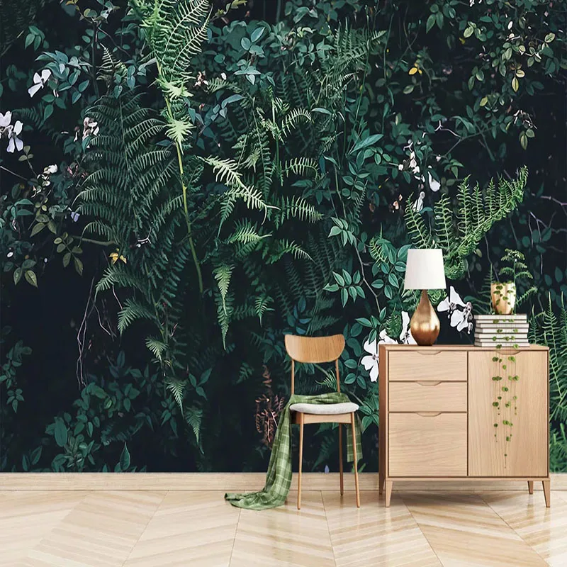 3D Tapety Moderné Zelené Rastliny Leaf Foto Nástenné Maľby Obývacia Izba, Spálňa Domova výtvarné Umenie Tapety 3D Abstraktných De Parede