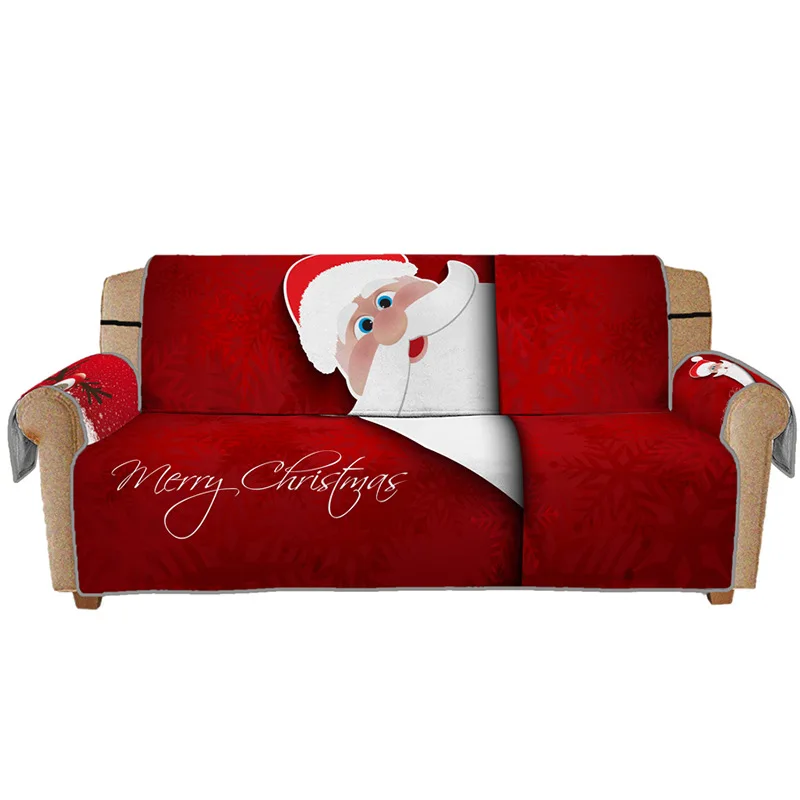 3D Vianočné Santa Claus Gauč Kryt Nastaviť Cubiertas Para Pohovka, Gauč Kryt Gauč Uterák Domova Príslušenstvo