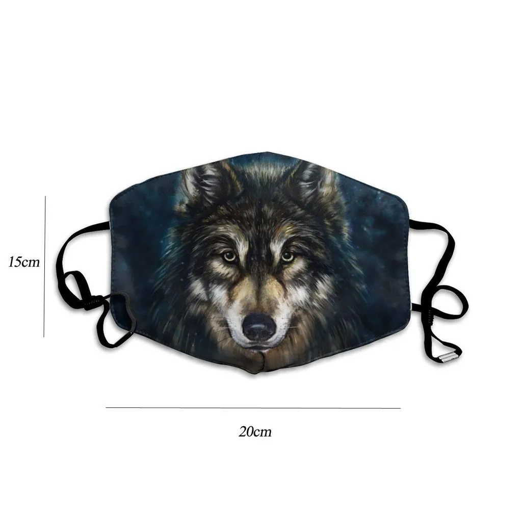 3D Zvierat Vlk Tlač PM2.5 Maska Na Ústa Maska Opakovane Umývateľný Mascarillas Pohode Hodváb Dýchanie Pleťová Maska Masque