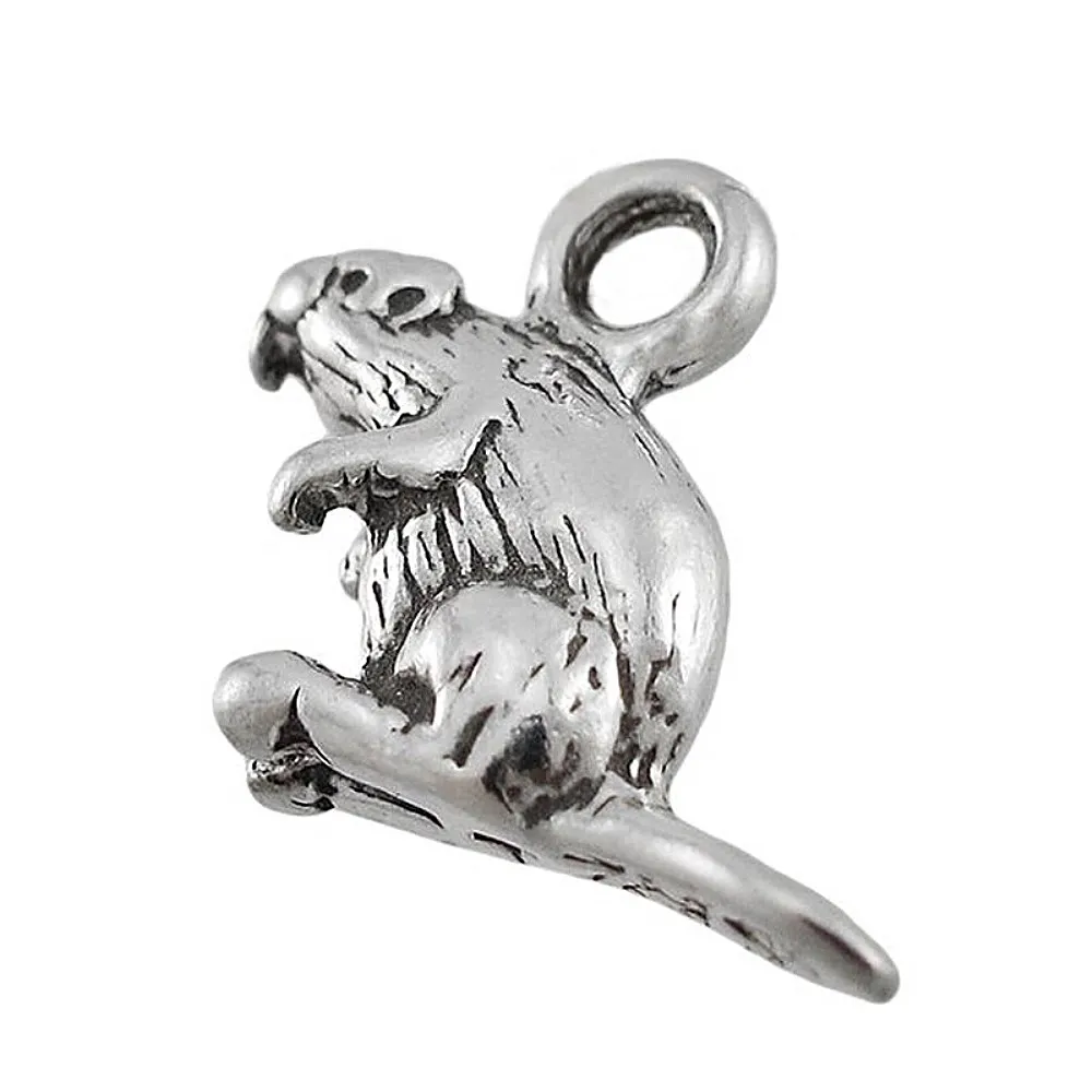 3D Zvierat Šperky Rad Retro Antique Silver Bobra Charms Milovníkov Zvierat Náramky, Náhrdelníky, Takže urob si sám