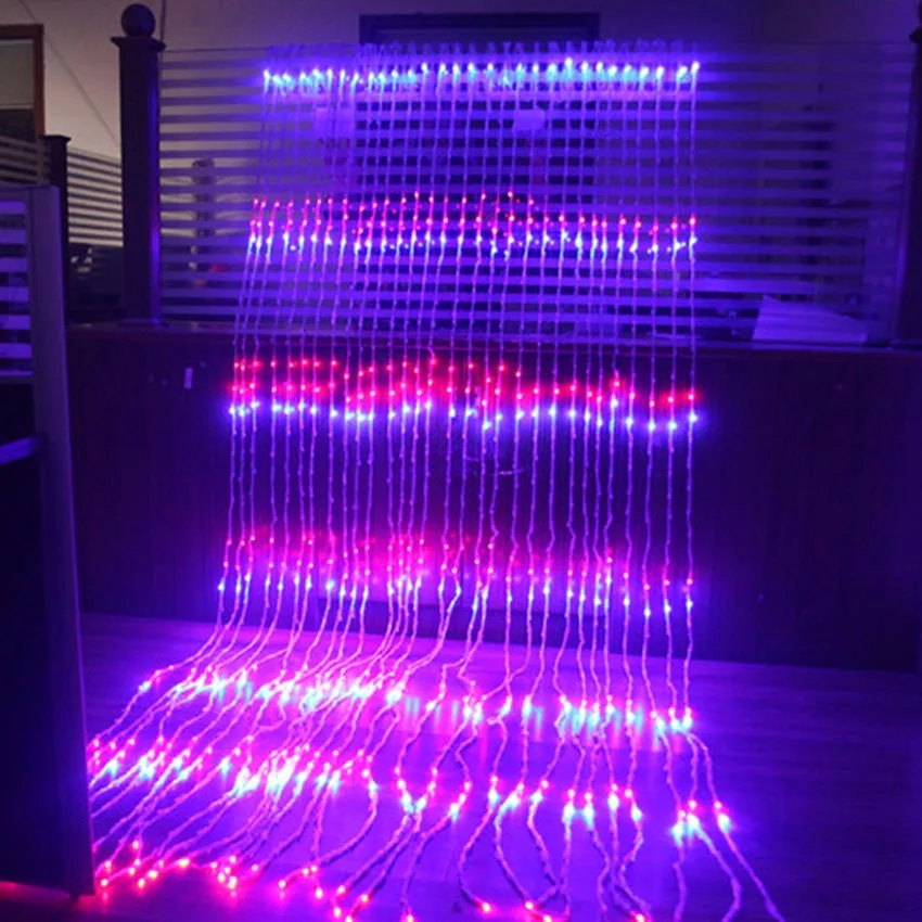 3x2M/3x3M/6x3M 8 režimov Vodopád Opony Cencúľ LED Reťazec Svetlo Vianočné Svadobné Party Pozadí záhradné Dekorácie svetlá