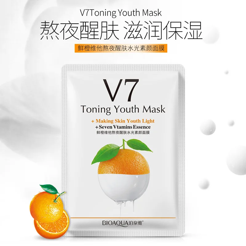 4-kusy Ovocia hydratačné masku na tvár a podstatu vody, ovládanie oil control starostlivosť o pleť tváre Apple Orange Jahody, Kivi,