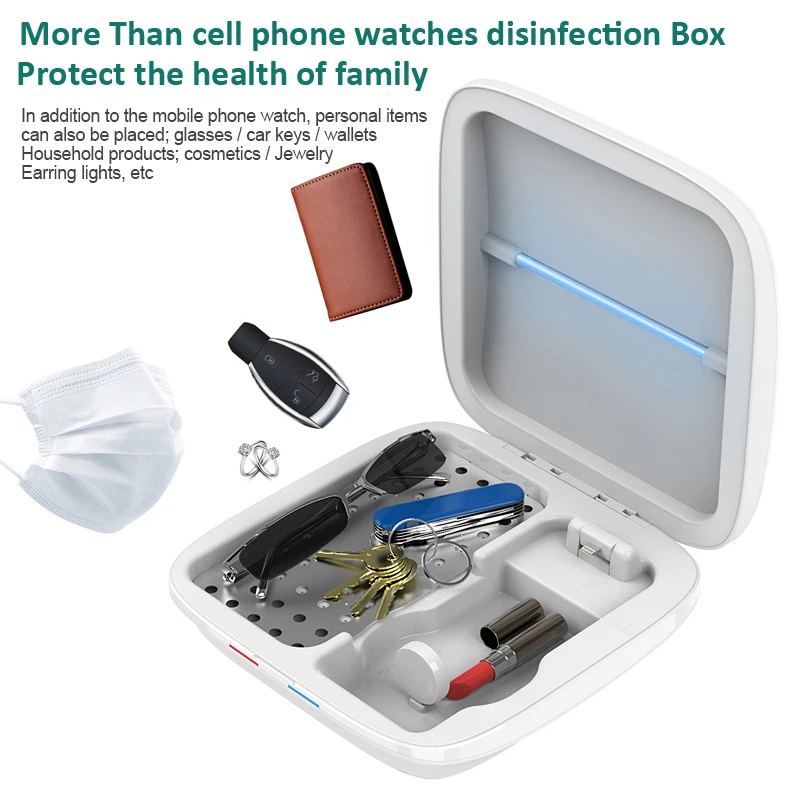 4 V 1, 5V Bezdrôtovú Nabíjačku Sterilizátor Dezinfekcia Box Multifunkčné Domov Sterilizačný Box Pre iPhone Apple Hodinky Pre Maska
