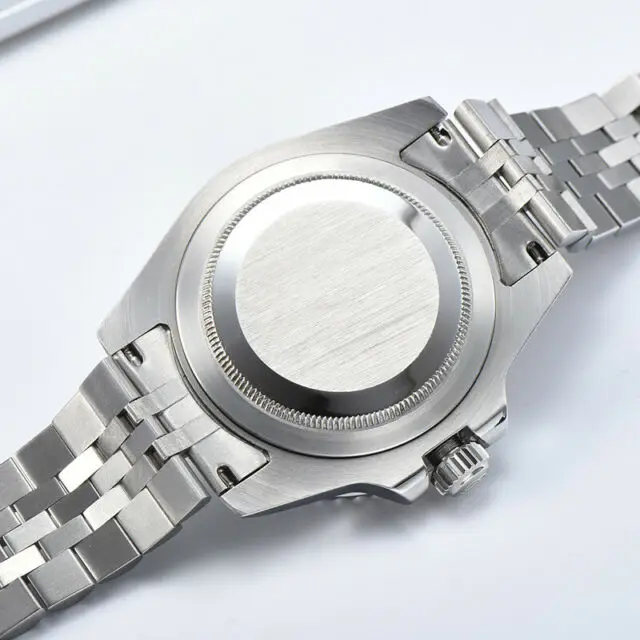 40 mm PARNIS black dial rámu Pracovné Bracele Sapphire crystal dátum Zelená GMT automatické pánske hodinky Mechanické hodinky