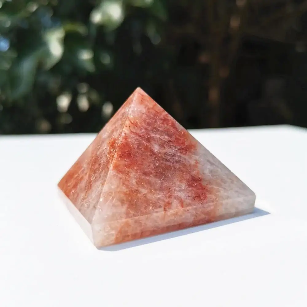 40 mm, Vysoko kvalitné Prírodné Červený Oheň quartz pyramid Rán Crystal Čakra Kameň