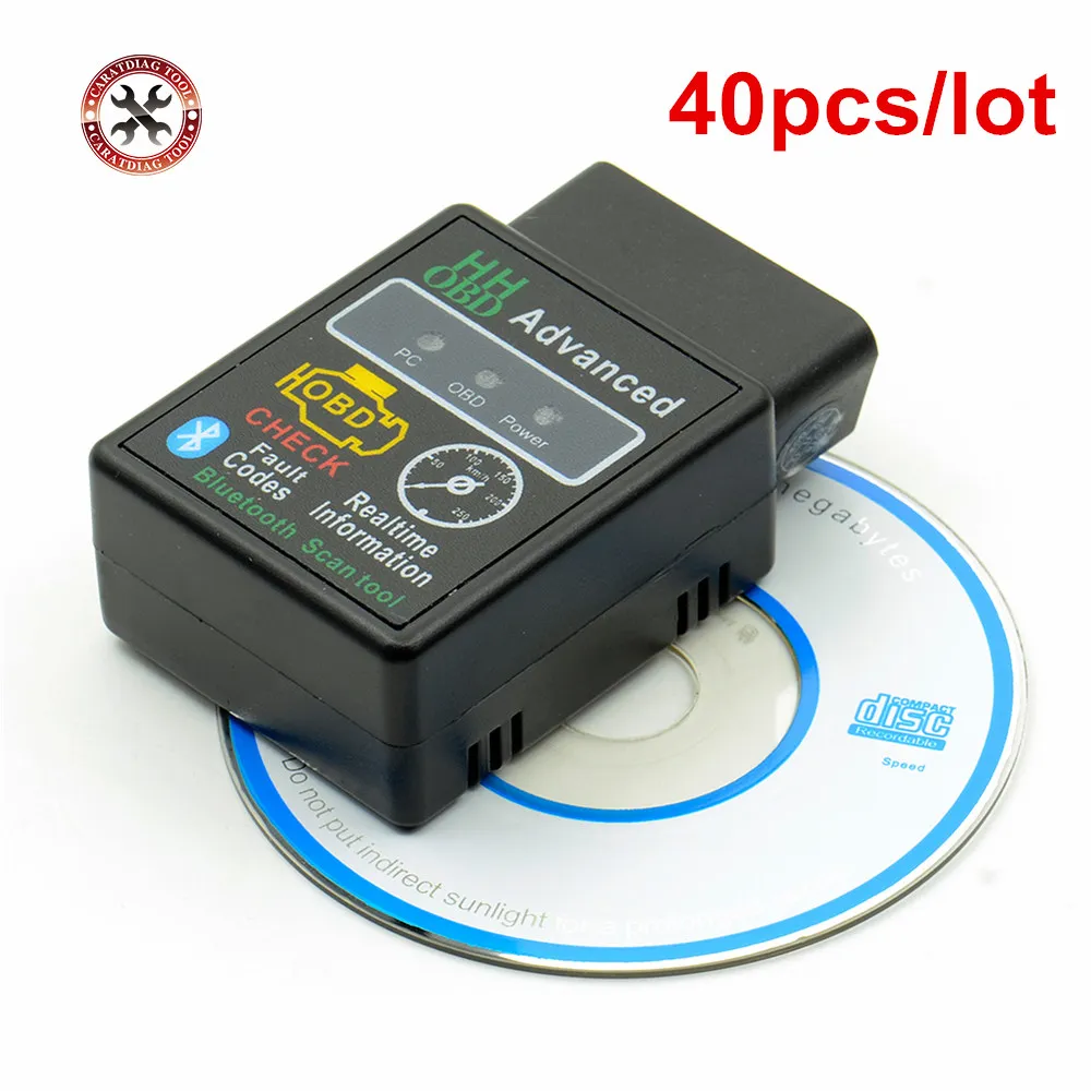 40pcs/veľa HH OBD Rozšírené OBDII OBD2 ELM 327 Mini ELM327 V2.1 Bluetooth Auto Auto Diagnostický Scanner code reader hot predaj