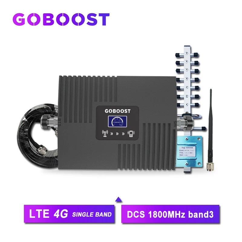 4G Repeater LTE 4G DCS 1800MHZ Signálu Celulárnej siete Booster 2G GSM LCD Displej Pre Mobilné telefón Signálu Zosilňovač Yagi+Bič Antény #