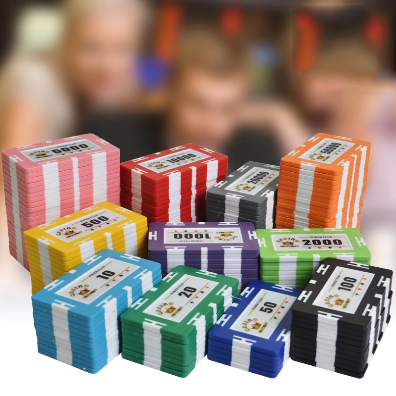 5 ks/pack Hliny Obdĺžnikové Námestie Korunovačných Žetónov, Kocky Bod Hazardné hry Poker Texas Hold ' em Baccarat Black Jack, Casino Chips