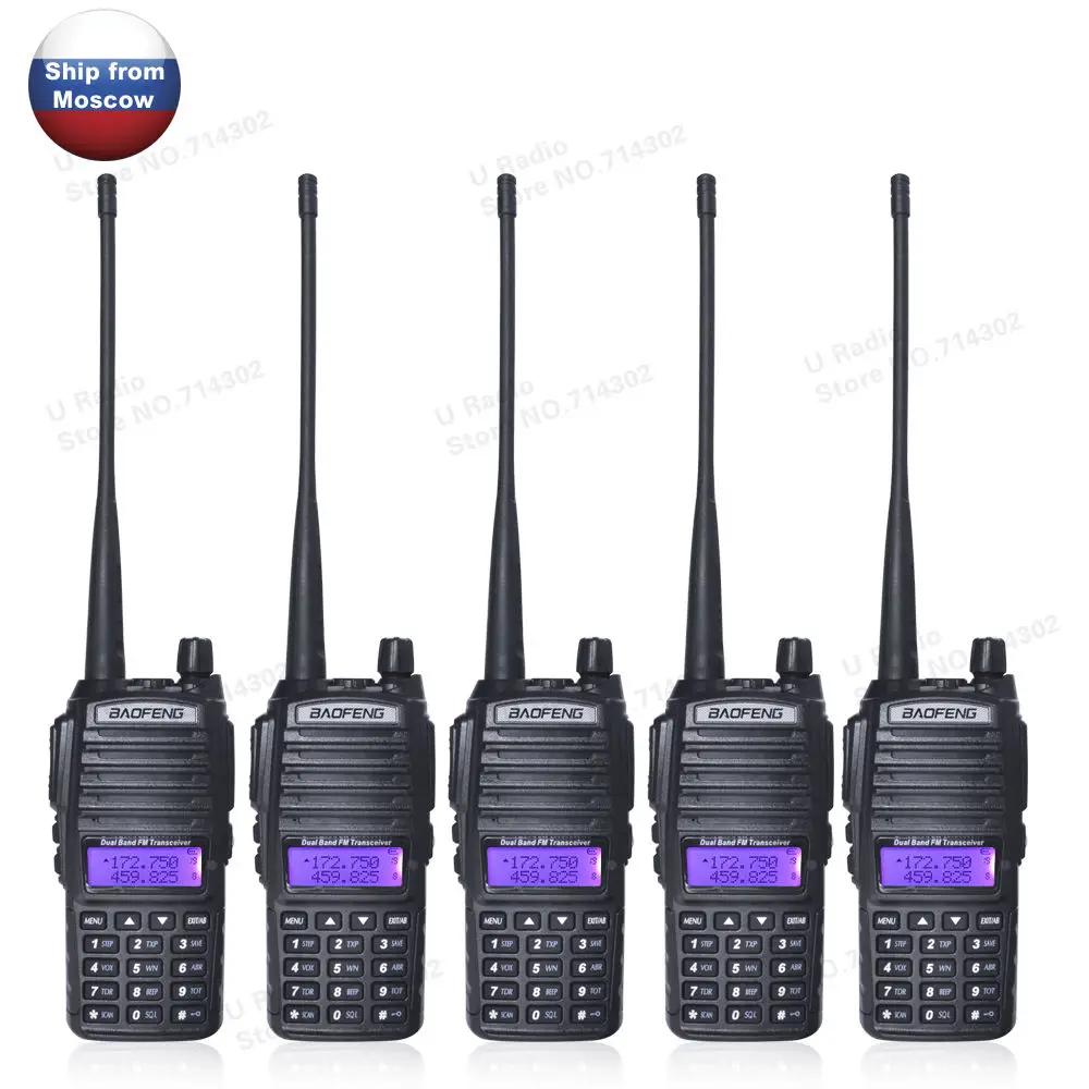 5 ks/veľa Walkie Talkie UHF&VHF 5W obojsmerné Rádiové BaoFeng UV-82 Z RU PL ES UK FR DE Zásob +SLÚCHADLO