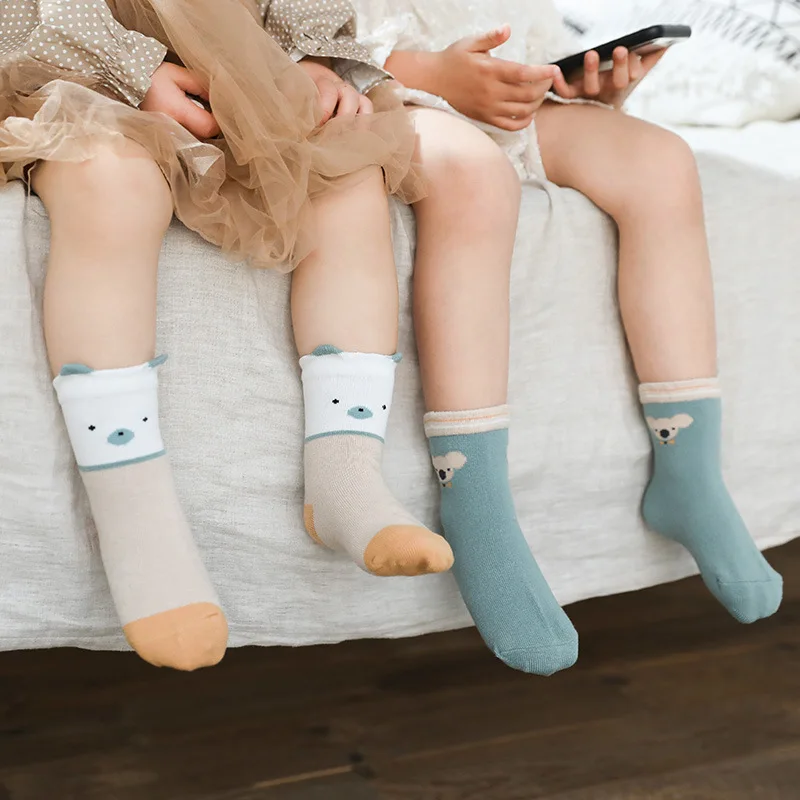 5 párov/veľa roztomilý kreslený deti mäkké bavlnené ponožky chlapci dieťa šitie prekladané fashion dievčatá športové ponožky jeseň a v zime