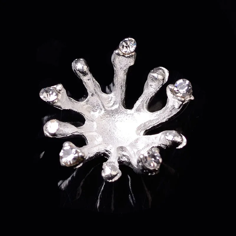 50pcs Zlatá/strieborná farba Crystal Core Kvetinové Kúzlo Nádoby Prívesky Na Oblečenie DIY Šperky, Takže Nájsť Kúzlo Príslušenstvo