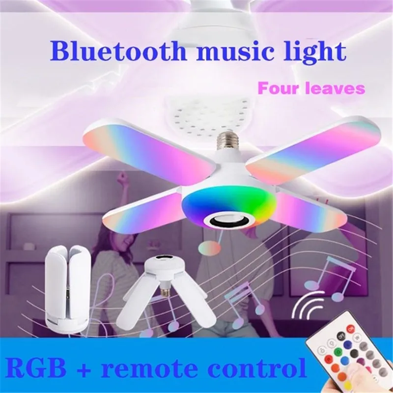 50W LED Hudba Stropné svietidlo Skladacie RGB bluetooth Reproduktor Lampa Domov Spálňa 85-265V Diaľkové Také Inteligentné Farebné Strany Svetlo
