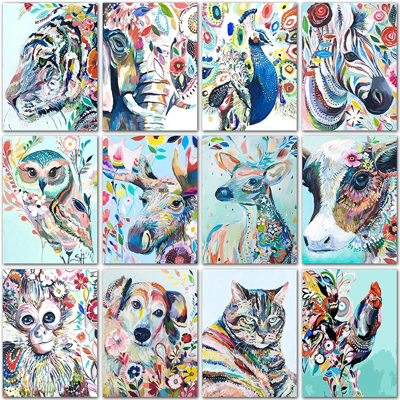 5D DIY Diamond Maľby zvierat, mačka, pes, tiger Auta domova Plný Štvorcové a Okrúhle Diamond výšivky Cross stitch Diamond mozaika