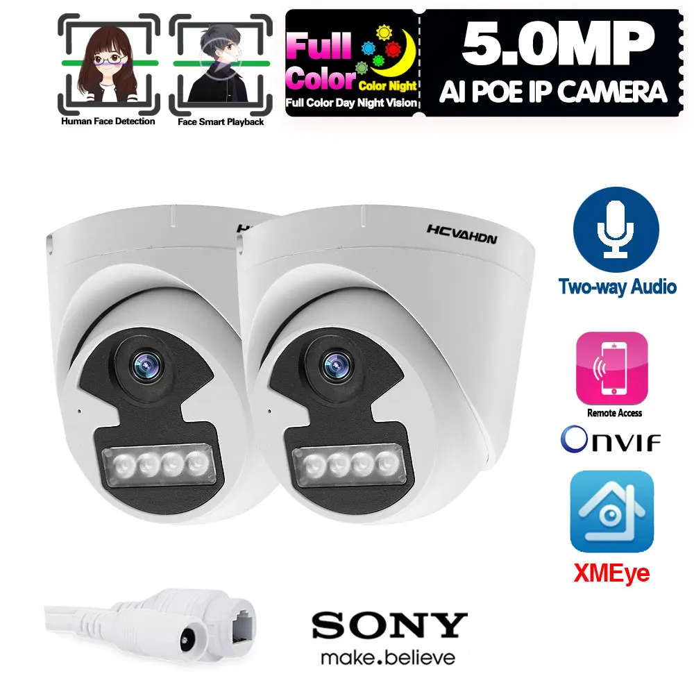 5MP 3.6 mm Široký Uhol Bezpečnosti POE IP Kamera, obojsmerné Audio, Detekcia Tváre Home Security Kamera Video Dohľad pre NVR Systém