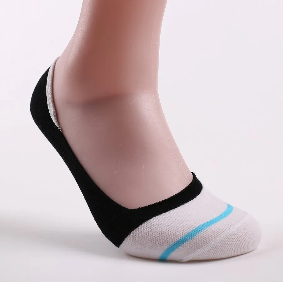 5Pairs Mužov plus veľká veľkosť Neviditeľné Ponožky Low Cut Členok Ponožky Muži Male Bežné Mäkké Bavlnené Non-slip Silicone Loď Ponožka EU43-47