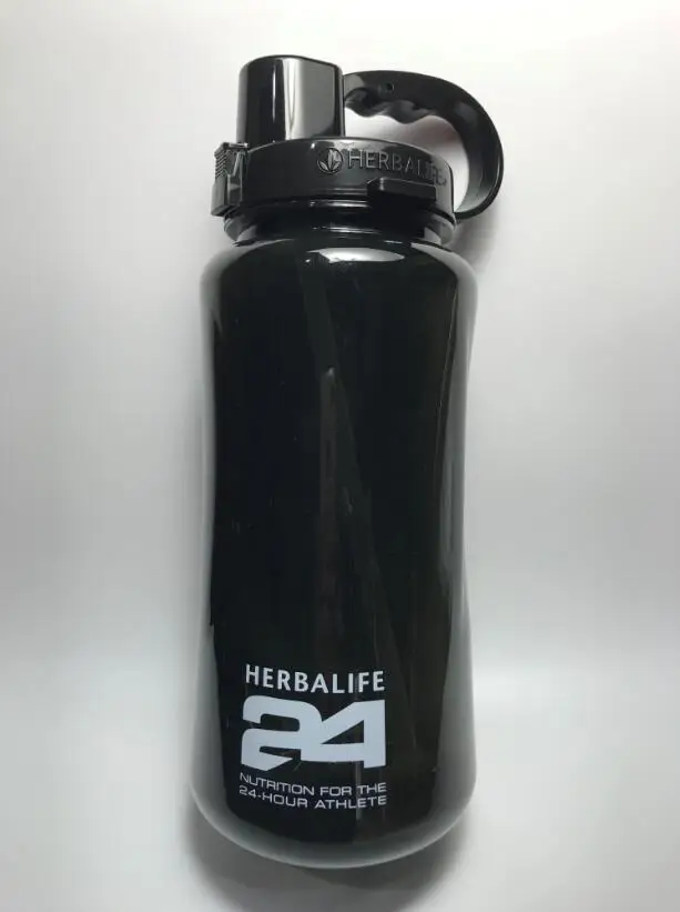 6PCS/VEĽA Herbalife 24 Nutrition Mega Pol Galón 64oz Shake Športová Fľaša na Vodu Tritan Plastové Čierne Fľaše s BLACK Viečka