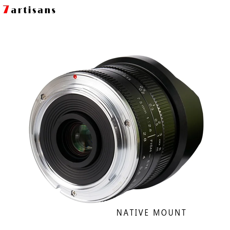 7 remeselníci 7,5 mm f2.8 fisheye objektív, Manuálna Pevný Objektív Pre E Mount Canon EOS-M Mount Fuji FX Mount sony a7 a6300 A7S