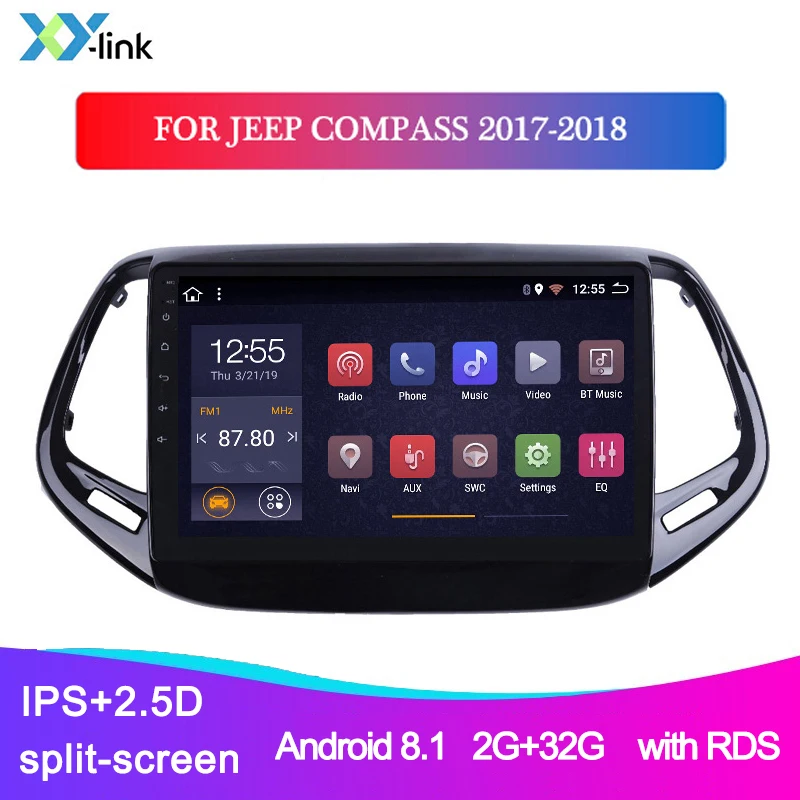 9 palcový Android Auto multimediálny prehrávač GPS navigačný systém pre Jeep COMPASS 2017-2018 rádio Audio stereo môže autobus č. 2 din dvd