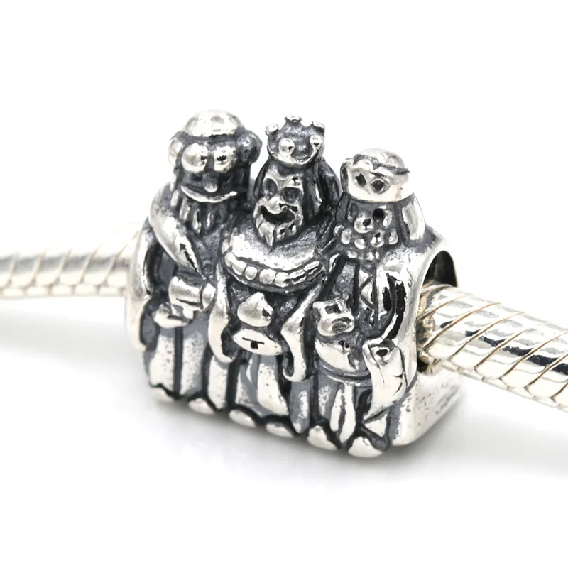 925 Sterling Silver Strieborné A Zlaté Troch Kráľov Kúzlo Korálky zodpovedá Európskym Náramok & Bangles DIY Šperky