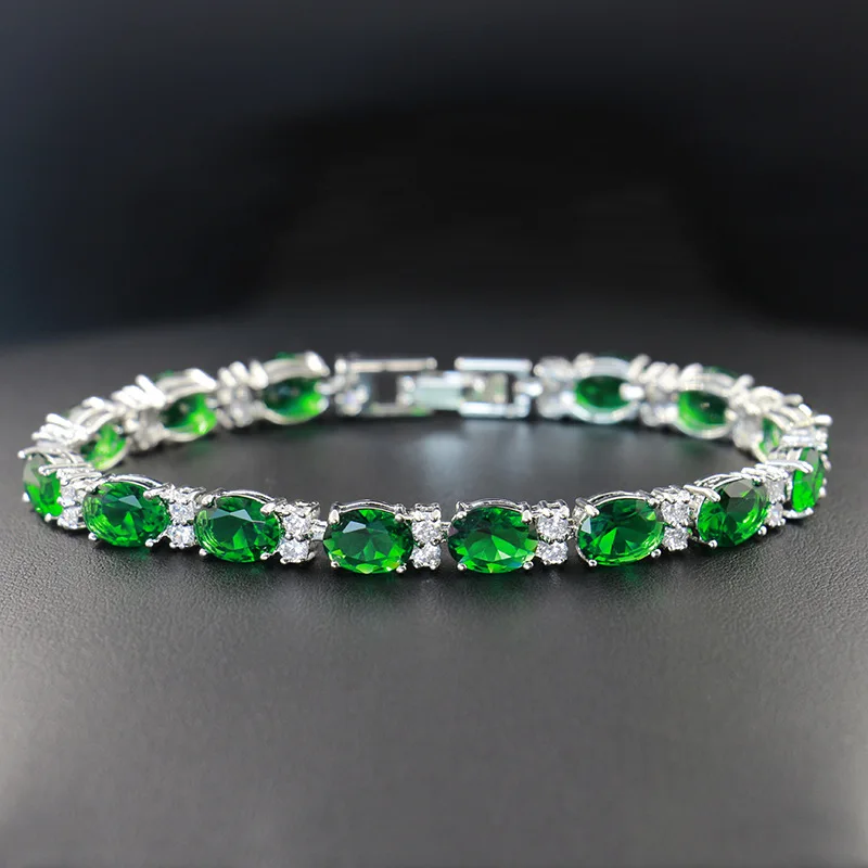 925 Sterling Silver Zelený Smaragd Svadobné Šperky Sady Pre Ženy, Náušnice, Prívesky, Krúžok doprava Zadarmo