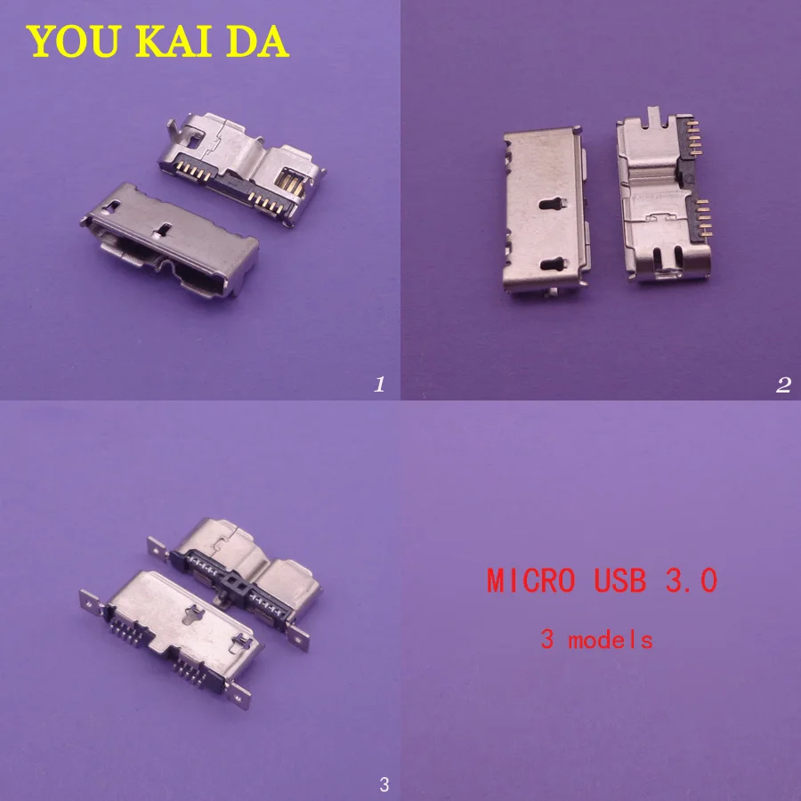 9pcs/množstvo 3 modely Micro USB 3.0 10P samica konektor SMT/DIP/ Vertikálne USB port pre notebook, telefón
