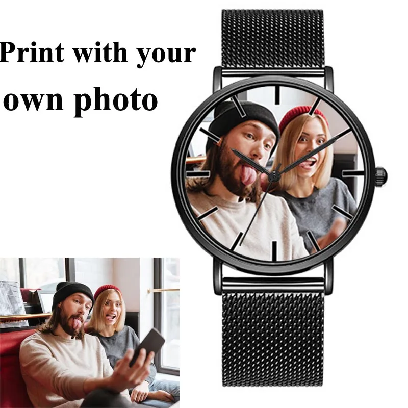 A3321w tvorivé náramkové hodinky dať s vlastnou fotografiou dizajn kupujúceho logo zliatiny popruh black príležitostné športové milovníkov 2018 móda