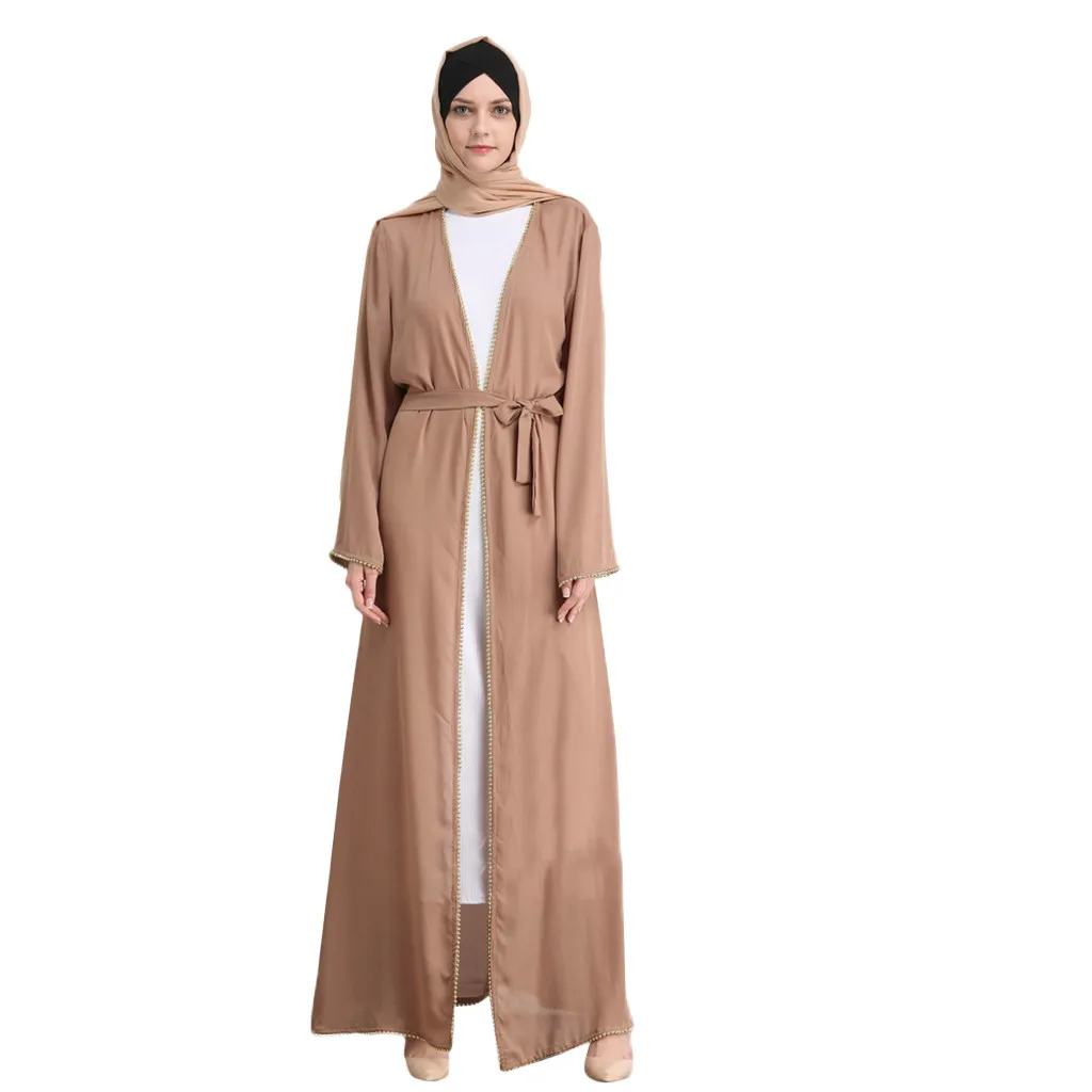 Abaya Kimono Moslimských Letné Hot Rrilling Lištovanie Módne Islamskej Lištovanie, Vyšívané Voľné Šaty