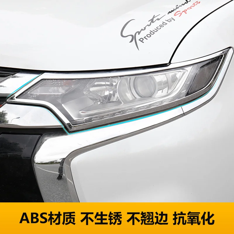 ABS Chrome Predné Zadný Kufor predné svetlo zadné Svetlo Lampy Kryt Výbava Styling Obloha Rámu Tvarovanie PRE Mitsubishi Outlander2016-2019