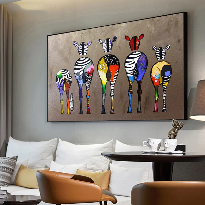 Abstrakt Zebra Plátno Farebné Maľby Zvierat Wall Art Miestnosti Dekorácie Plagáty a vzory, Zvieracie Obrázky Na Steny v Obývacej Izbe