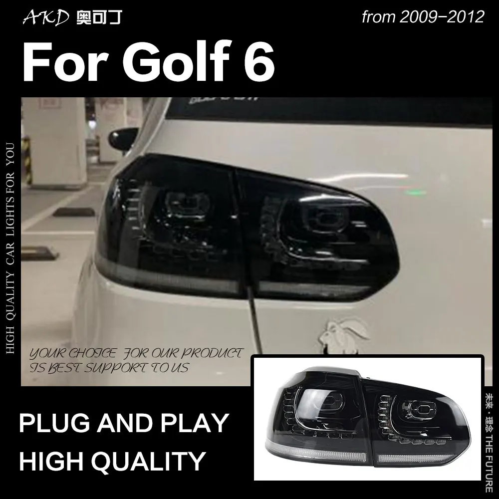 AKD Auto Styling pre VW Golf 6 zadné Svetlá 2009-2012 Golf6 R20 LED Chvost Lampa LED DRL Dynami Signál Brzdy Zadnej auto Príslušenstvo