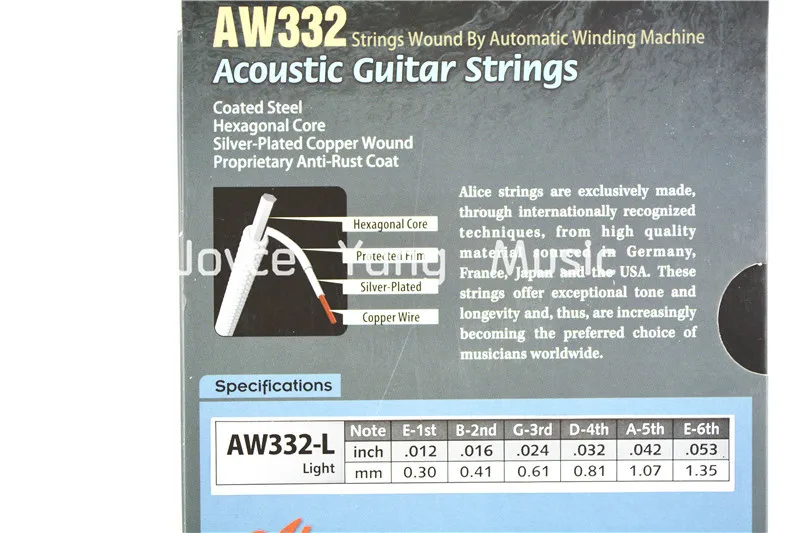 Alice AW332 Svetla Akustická Gitara, Struny postriebrený Medený Rany Reťazce Pozlátené Loptu Konci Doprava Zadarmo Wholesales