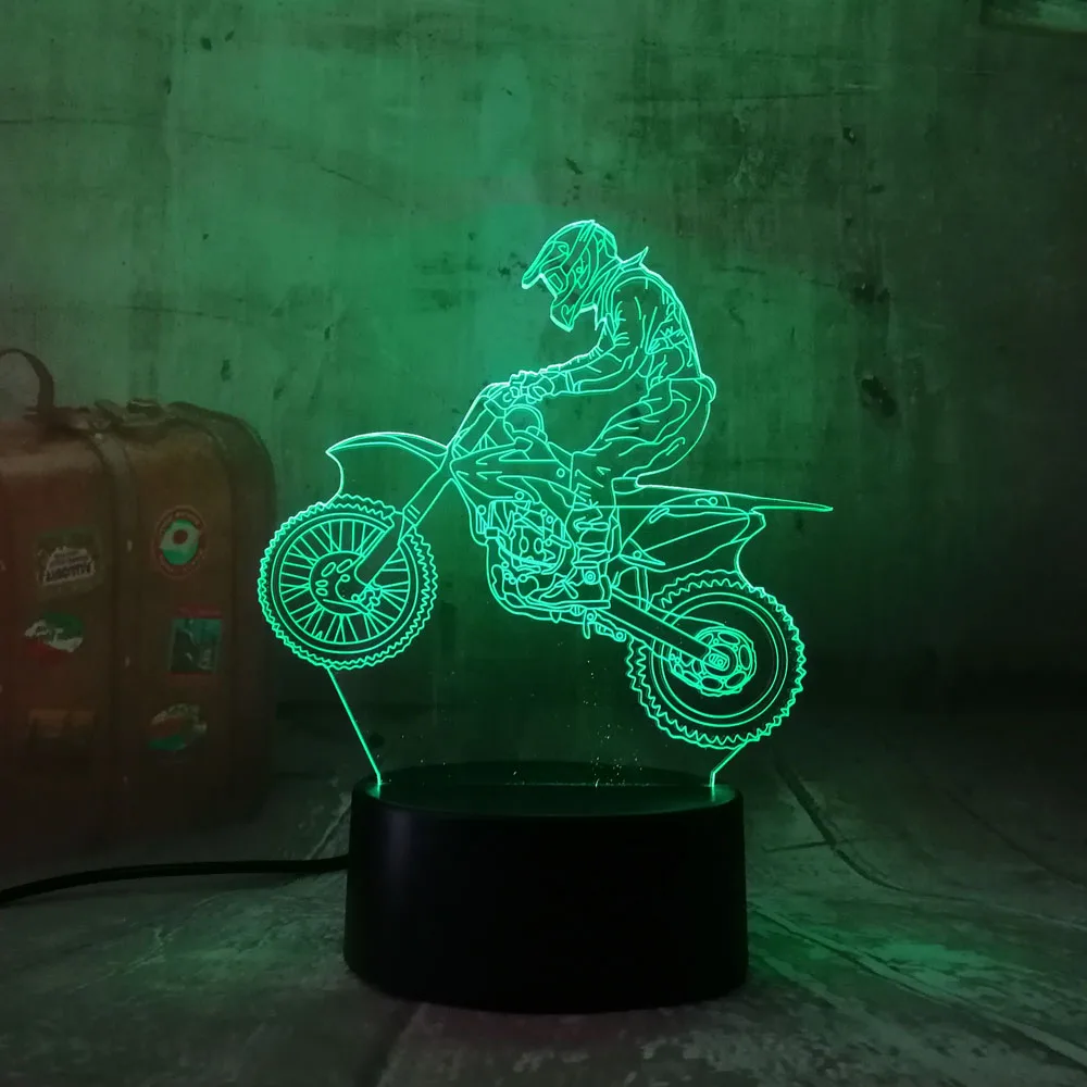 Amroe 3D Končatiny, Motocykel VIEDOL v Pohode Chlapec hračky Nočné Svetlo LED Stôl, stolná Lampa RGB Gradient Dieťa Narodeniny Nový Rok toyss
