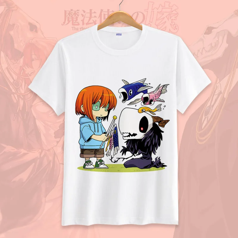 Anime Mahoutsukai č Yome Starovekej Magus' Nevesta Tričko T-Shirt Pár Kreslených Krátky Rukáv T Shirt Tees camiseta