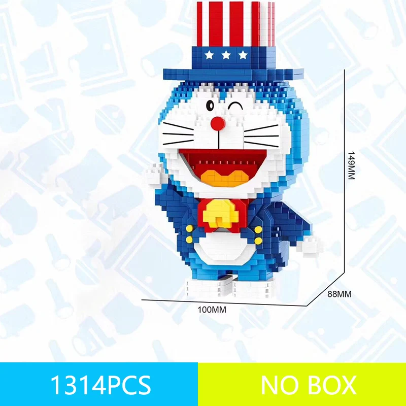 Anime Model Šťastný Doraemon Stavebné bloky Japonský Kreslený Obrázok Tehly Hračky pre Dievčatá, Darčeky pre Deti, Darčeky 16130-16137