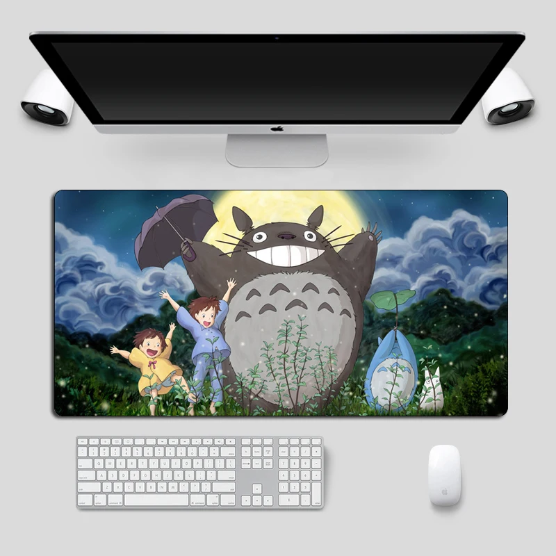 Anime Totoro Herné podložka pod Myš Otaku Veľké 60x30cm Cartoon Gamer MousePad Módne Zamykanie Okraji Umývateľný Počítač Mat