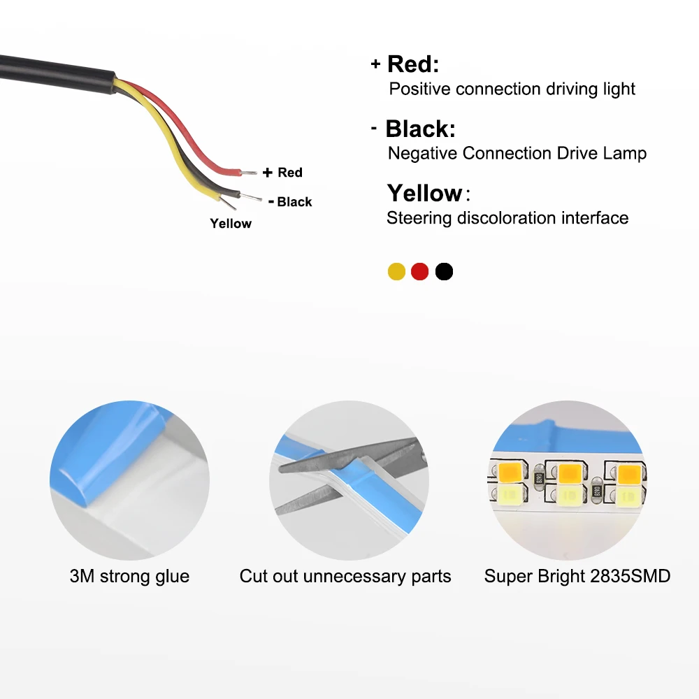 ANMINGPU 1pair Sekvenčné DRL LED Pásy Zase Signál Svetlo Žlté Svetlé Flexibilné Drl Led Denných prevádzkových Svetlo pre Automobilových Svetlometov