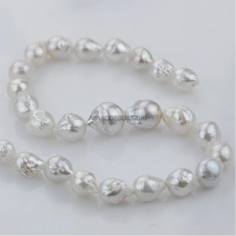 APDGG Skutočné Prírodné 12-14 mm veľké, nepravidelné edison keshi white pearl pramene voľné korálky ženy lady šperky urob si sám