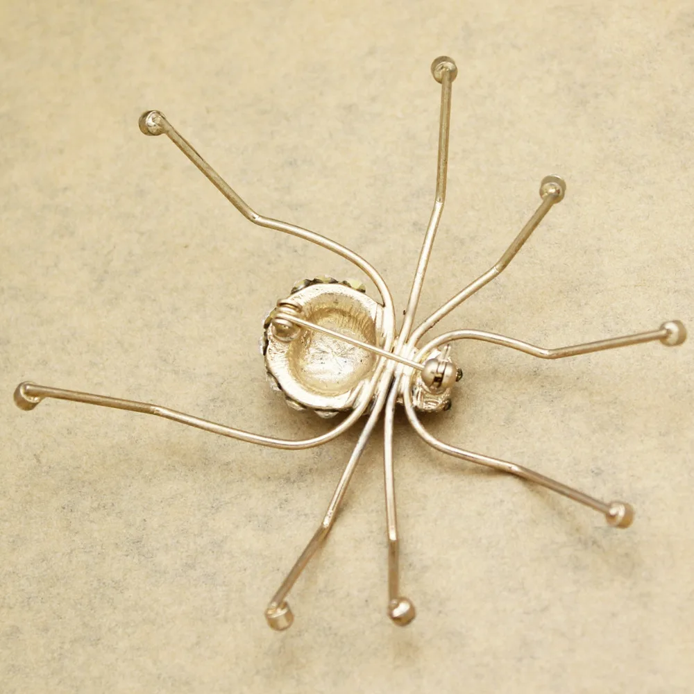Art Nouveau Zlato Veľký Pavúk Hmyzu Crystal Klobúk Kravatu Klope Šatku Pripnúť Odznak Kolektívne Brošne Ženy TEA PARTY Anime Šperky