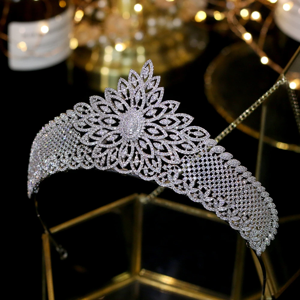 Asnora Európskej svadobné elegantné kubický zirkón svadobné headdress kvety, svadobné doplnky, doplnky do vlasov dary