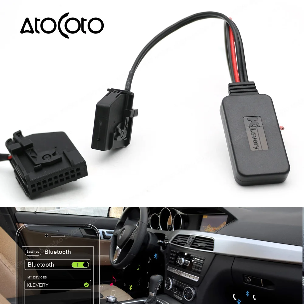 AtoCoto Auto Bluetooth Modul Aux Prijímač, kábel Kábel Adaptéra Pre Mercedes Benz W203 W209 W211 Rádio Stereo CD Comand APS 2.0