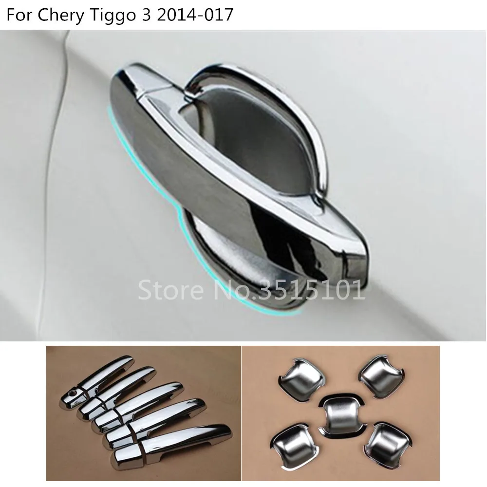 Auto Kryt Styling Detektor Frame Panel na Čítanie Výbava ABS Chrome Dverí Rukoväť Miska Na Chery Tiggo-3 Tiggo3 2016 2017