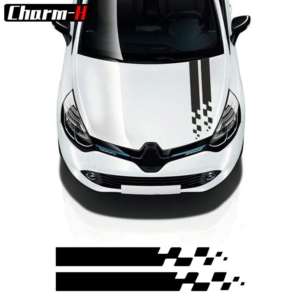 Auto Styling Kryt Kapoty Kapotu Pruhy Vinylové Nálepky-Nálepky Na Renault Clio RS Areáli Megane 2 3 Twingo Sandero Príslušenstvo